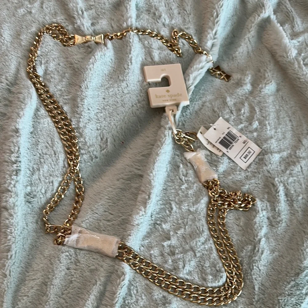 Kate Spade Double Gold Tone Chain Bow Belt